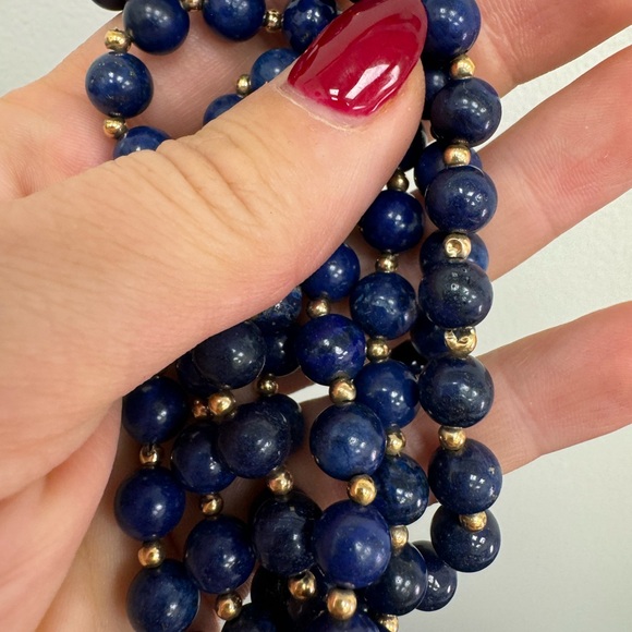 14K yellow gold and Lapis Lazuli necklace